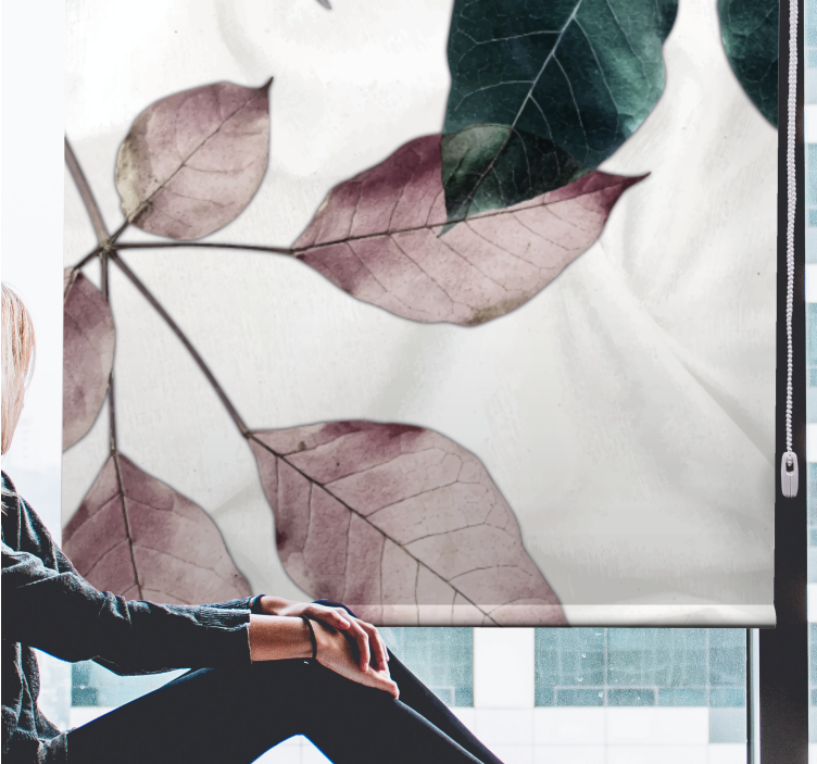 Zavjese za dnevni boravak lišće botanička tema - TenStickers