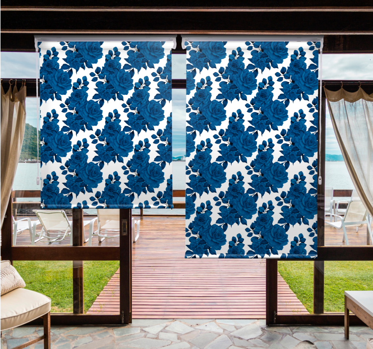 Rolo zavjese cvijeće i biljke motiv azurnog cvijeta - TenStickers