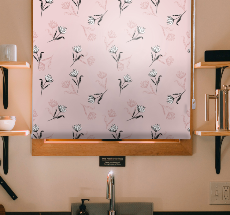 Rolo zavjese cvijeće i biljke motiv nježnog cvijeća - TenStickers