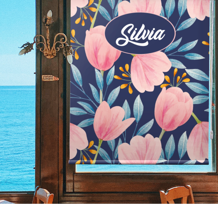 Rolo zavjese cvijeće i biljke ružičasti cvjetni dizajn - TenStickers