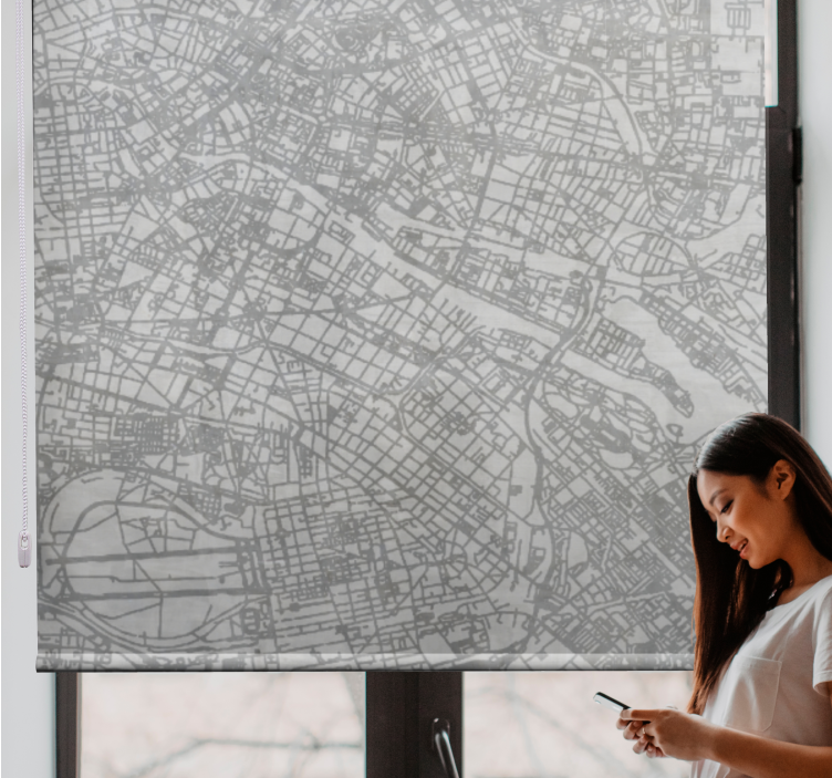 Rolo zavjese izvornik nacrt gradske karte - TenStickers