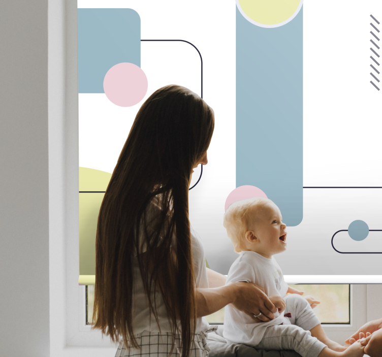 Rolo zavjese moderna igraju se geometrijski oblici - TenStickers