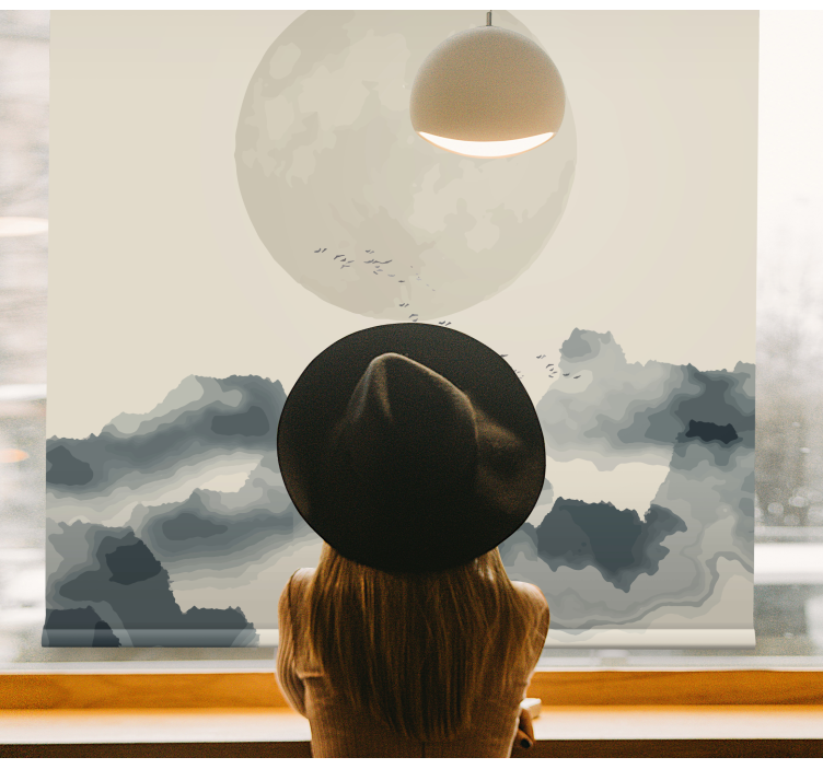 Rolo zavjese moderna oblaci obasjani mjesečinom - TenStickers