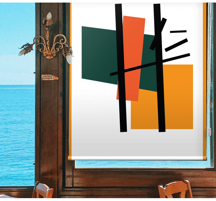 Rolo zavjese moderna sastav geometrijskih blokova - TenStickers