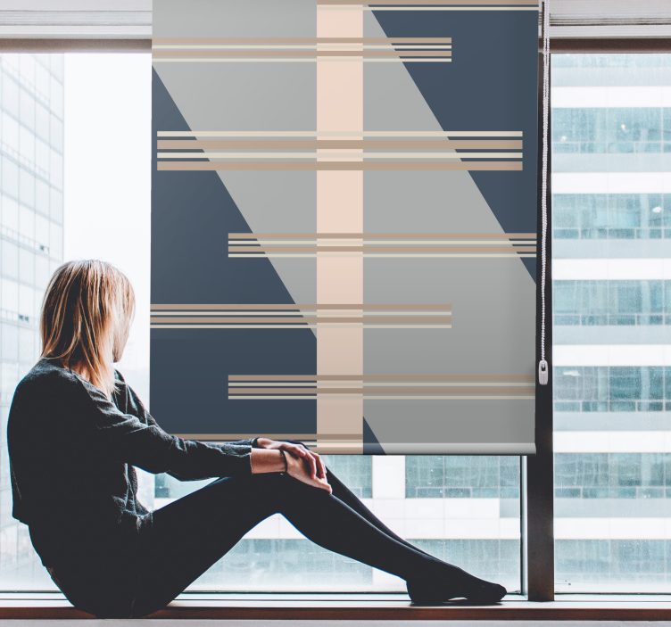 Rolo zavjese moderna tema geometrijske linije - TenStickers