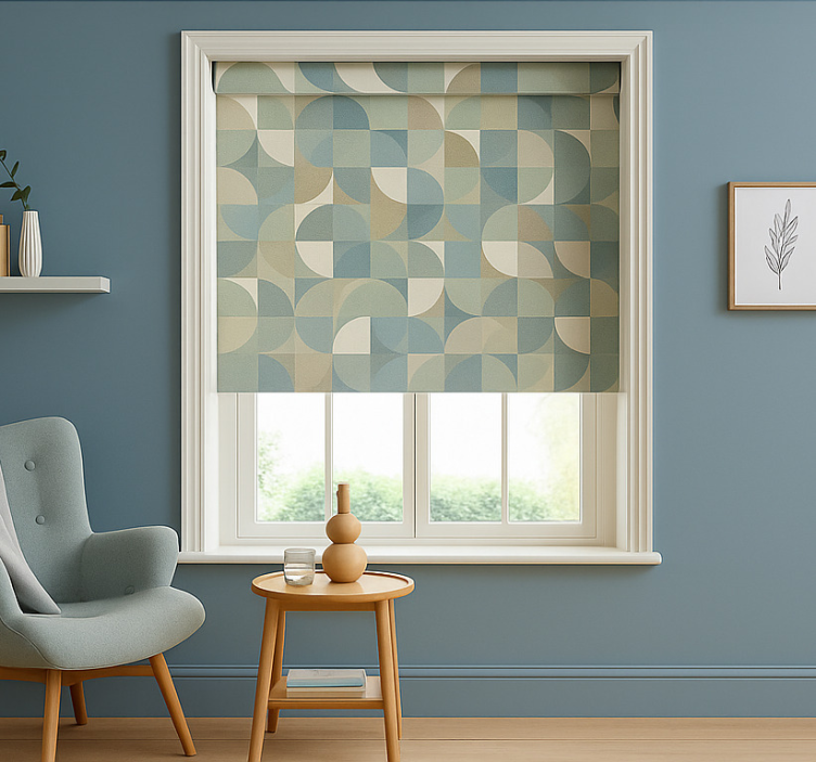 Rolo zavjese moderna zeleni apstraktni oblici - TenStickers