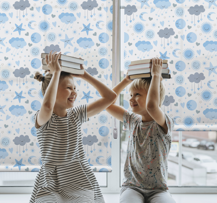 Rolo zavjese oblaci plavi zvjezdani uzorak - TenStickers