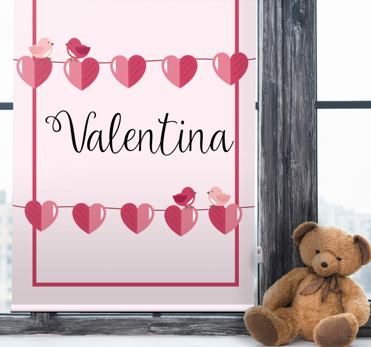 Rolo zavjese tinejdžerski ljubavna srca i ime - TenStickers