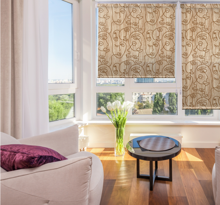 Rolo zavjese moderna apstraktni uzorci lica - TenStickers