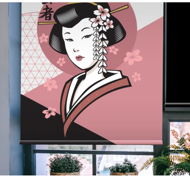Rolo zavjese s crtežima elegantna japanka - TenStickers