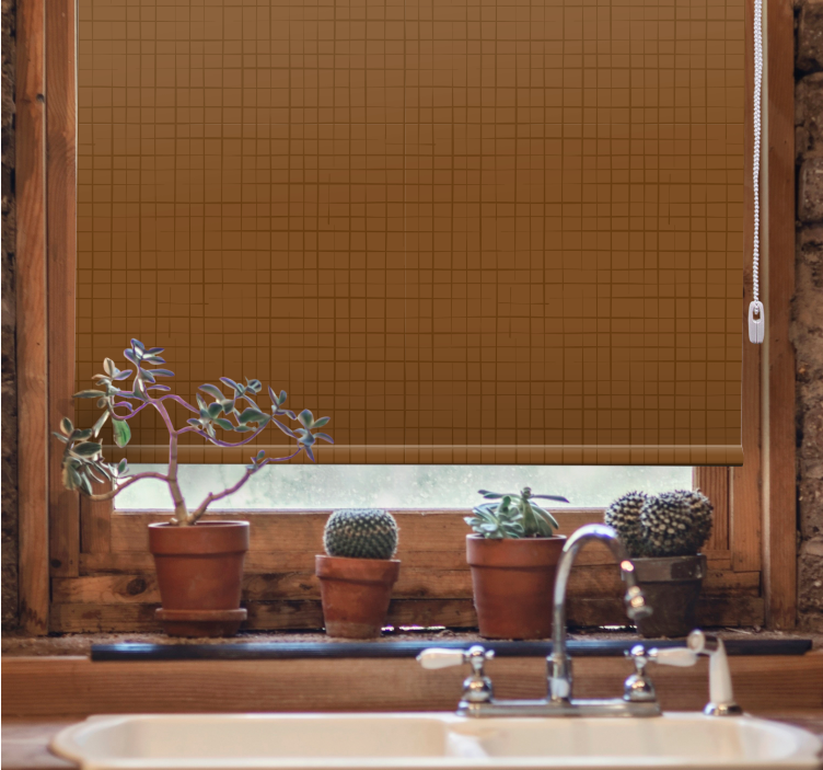 Rolo zavjese tekstura i uzorak površina smeđih kvadrata - TenStickers