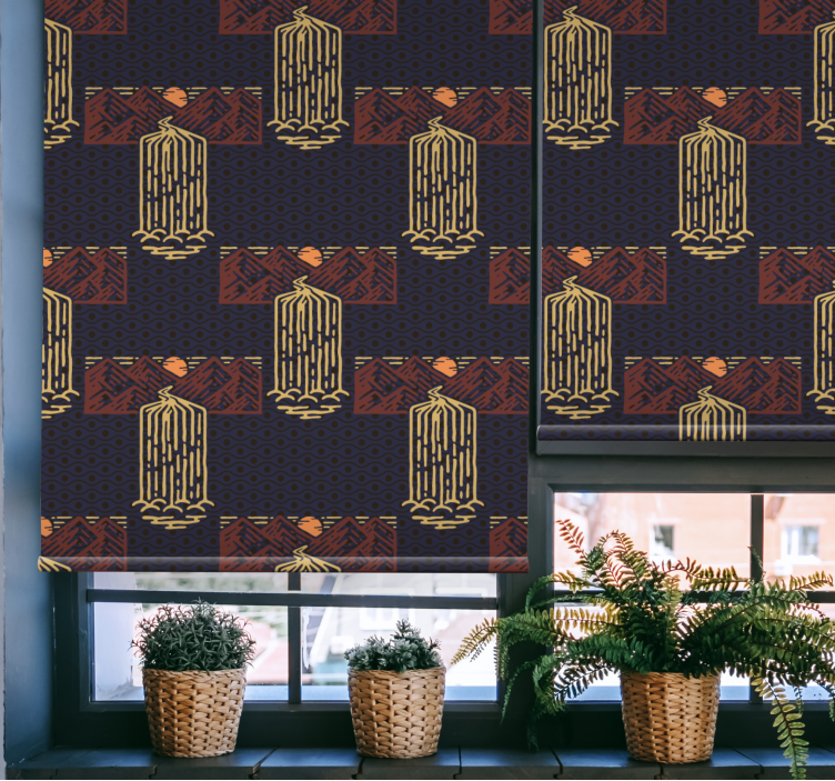 Rolo zavjese više berba zalazak sunca sa slapovima - TenStickers