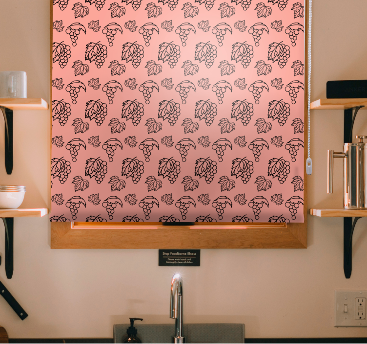 Rolo zavjese voće i povrće uzorak grožđa i lišća - TenStickers