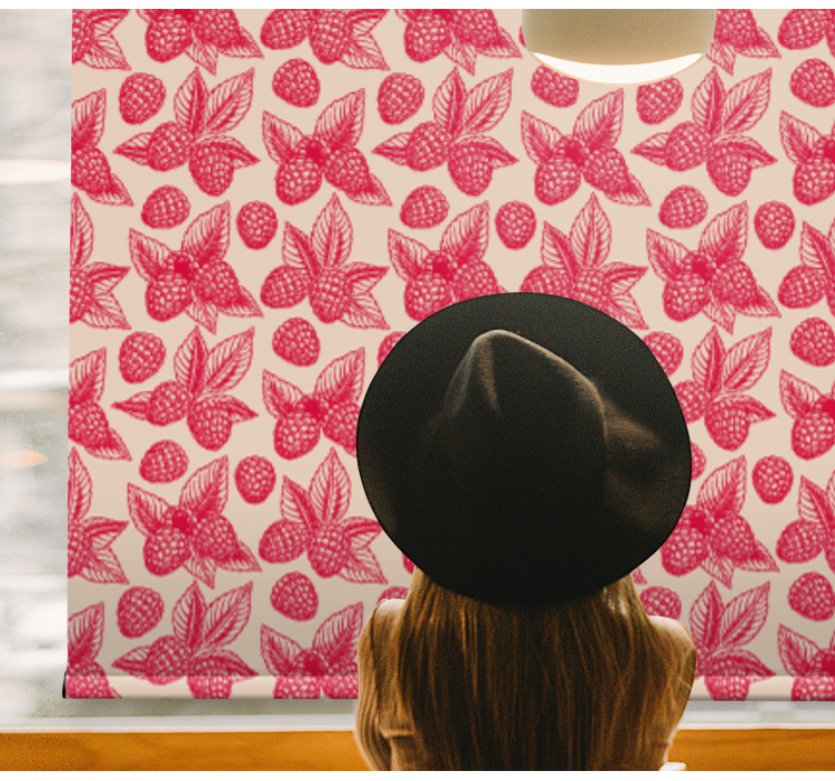 Rolo zavjese voće i povrće uzorak lišća maline - TenStickers