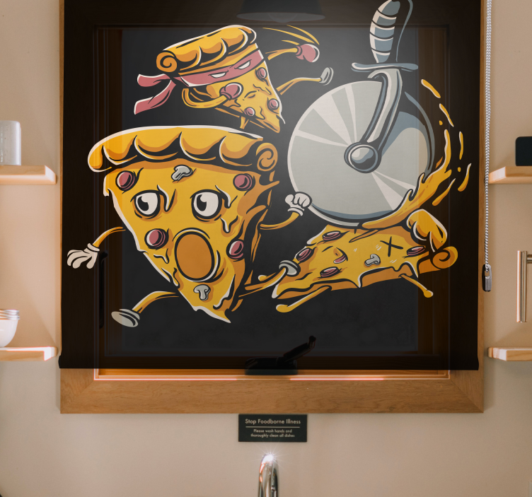 Rolo zavjese zabava animirane kriške pizze - TenStickers