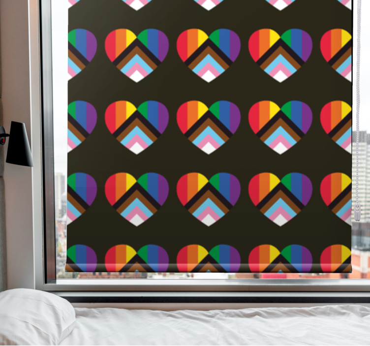 Rolo zavjese zabava živopisni uzorak srca - TenStickers