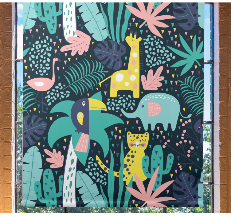 Zavjese za dječju sobu tropske nordijske životinje - TenStickers