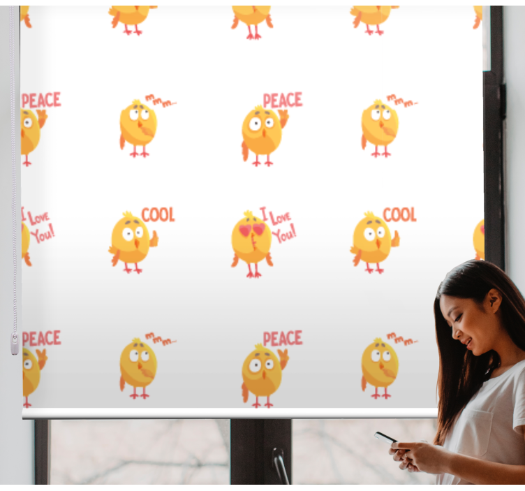 Rolo zavjese životinje slatki izrazi ptica - TenStickers