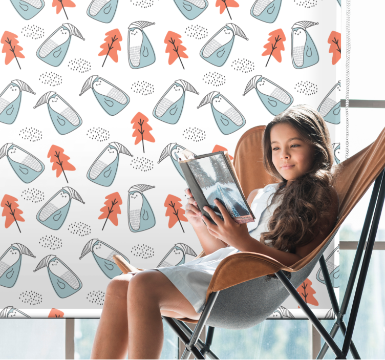 Rolo zavjese nordijski pingvini sa šeširima - TenStickers