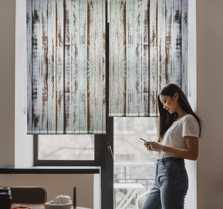 Skidanje teksture drva i Rolo zavjeseg uzorka - TenStickers