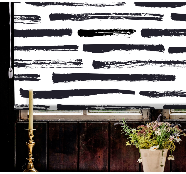 Vintage crne linije na bijelim modernim zavjesama - TenStickers