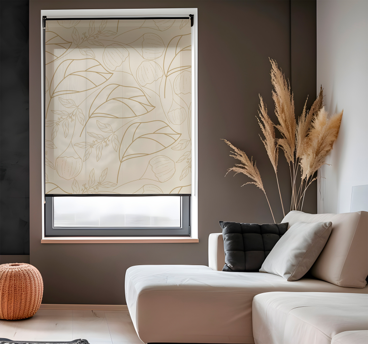 Rolo zavjese elegantan tanki biljni uzorak - TenStickers