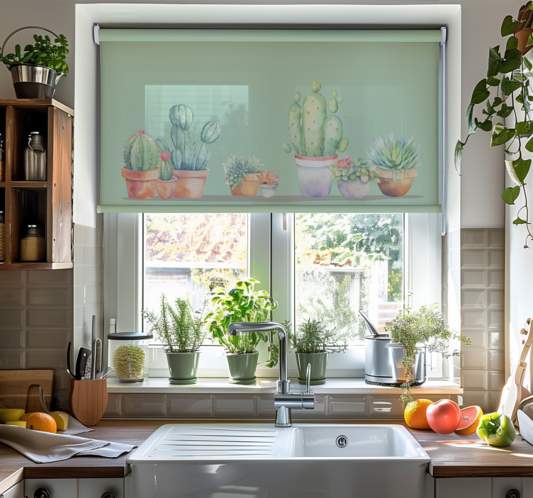 Rolo zavjese kaktus minimalistički stil - TenStickers