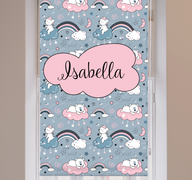 Zavjese za dječju sobu medvjed duga s imenom - TenStickers