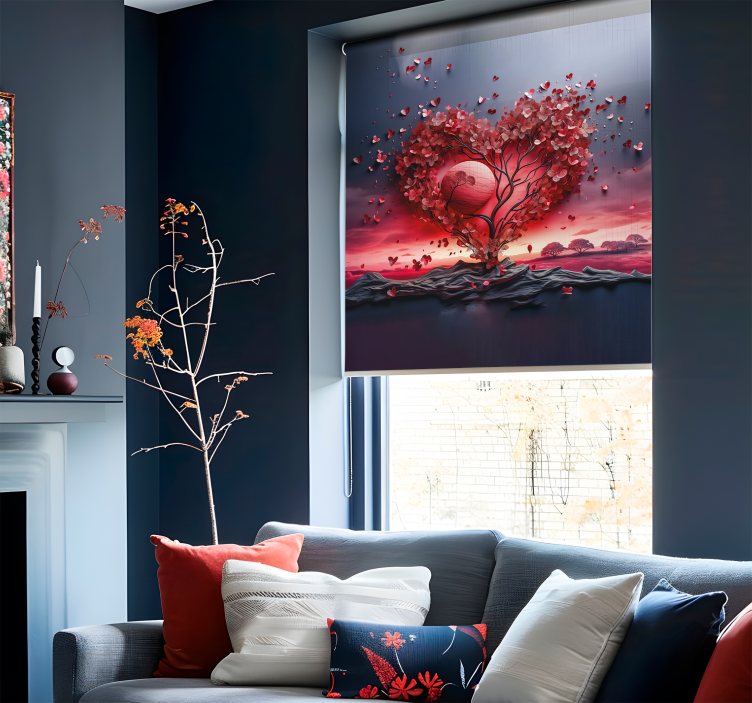 Rolo zavjese romantična stablo srca - TenStickers