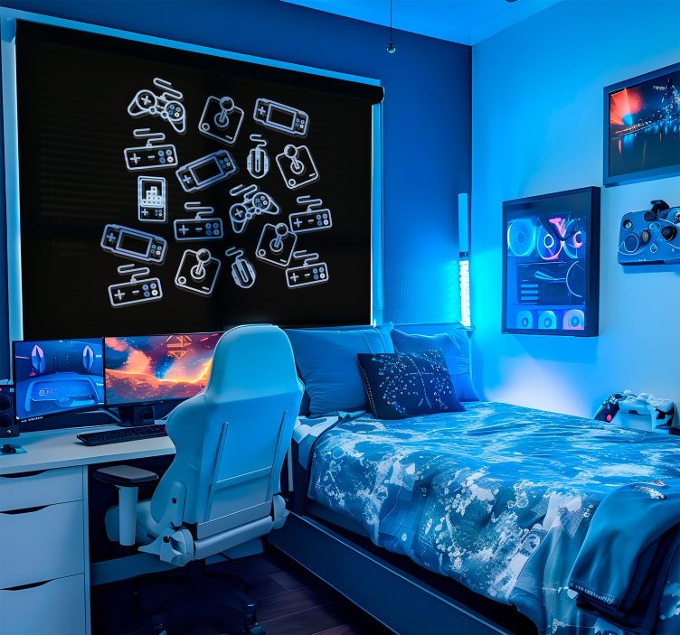 Rolo zavjese štreber plave kontrole - TenStickers