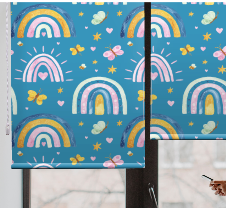 Zavjese za dječju sobu dizajn duginih leptira - TenStickers