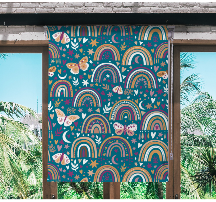 Zavjese za dječju sobu šarene duge i leptiri - TenStickers