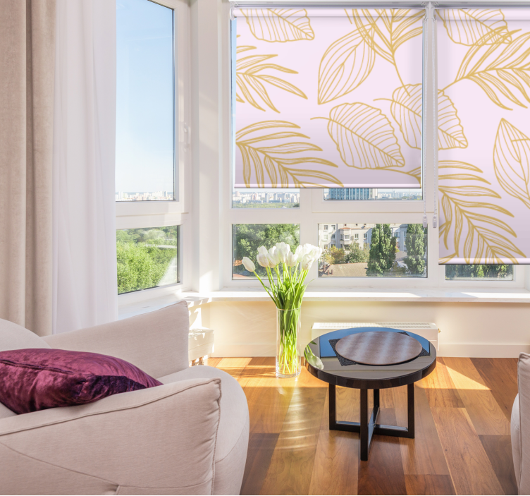 Zavjese za dnevni boravak elegantan uzorak lišća - TenStickers