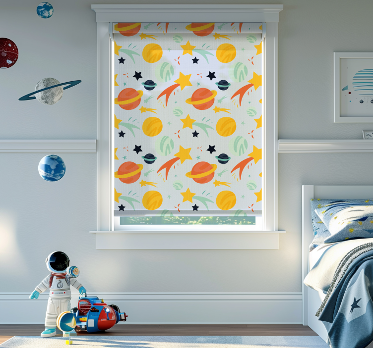 Rolo zavjese zabava uzorak planeta - TenStickers