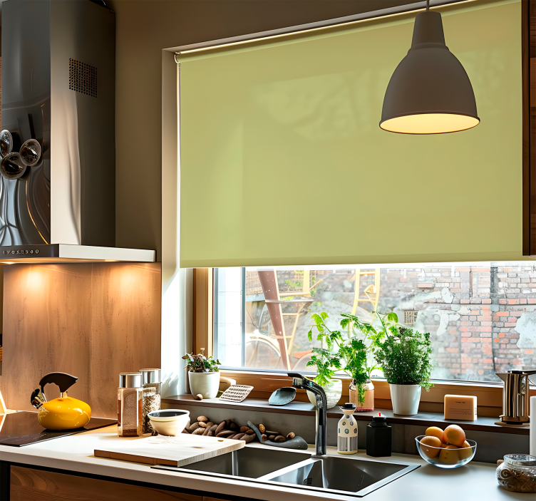 Zelene zavjese ravne maslinaste nijanse - TenStickers