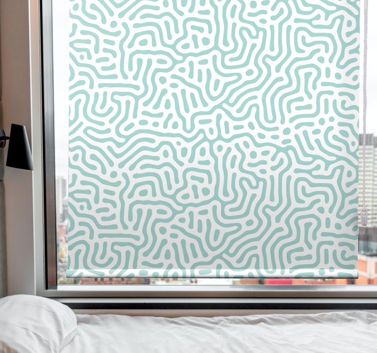 Zeleno -bijeli uzorak prirode i rolo zavjesa bilje - TenStickers