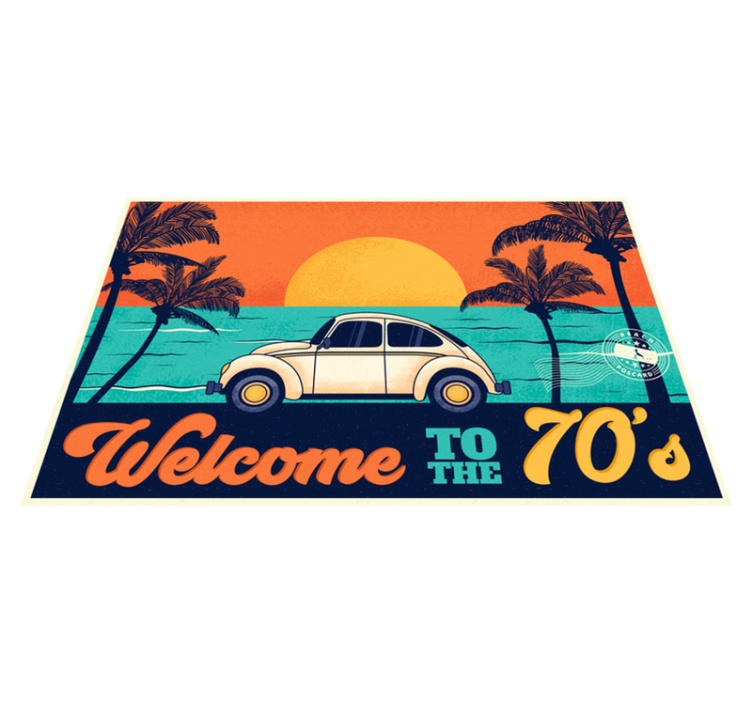 Podmetač elegantan retro plaža 70-ih godina - TenStickers