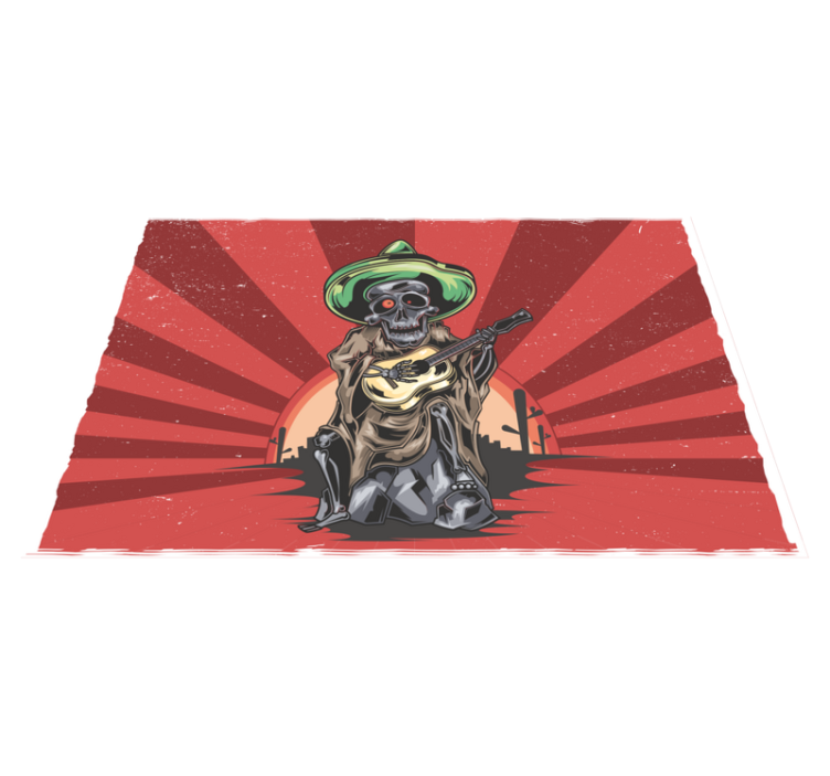 Posteljina s motivom kostura mariachi glazbenika - TenStickers