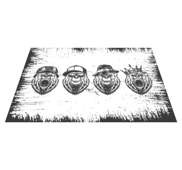 Podmetač izvornik s modernim portretima medvjeda - TenStickers