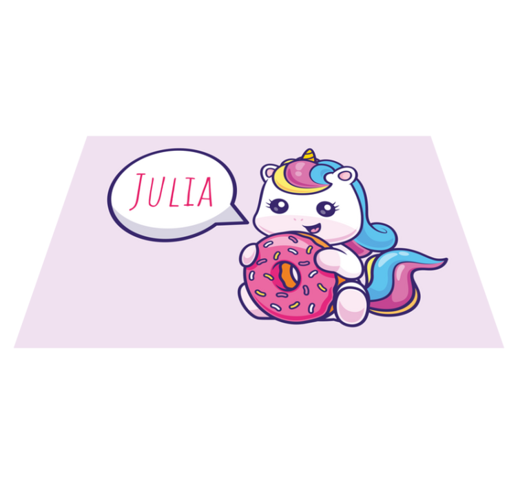 Podmetač s imenom unicorn s donutom - TenStickers