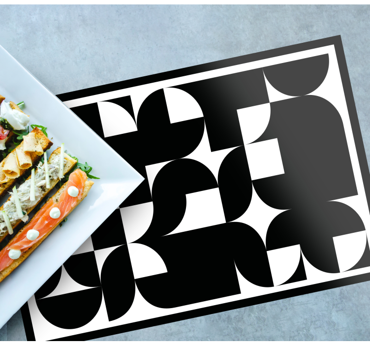 Crni kružni uzorak originalne podmetače - TenStickers