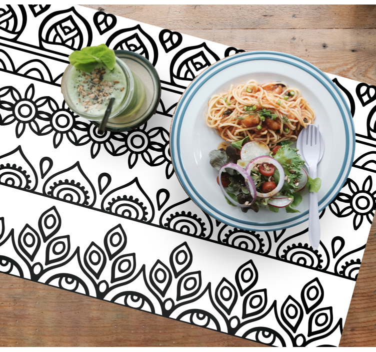 Crno-bijeli mandala elegantni podmetači - TenStickers