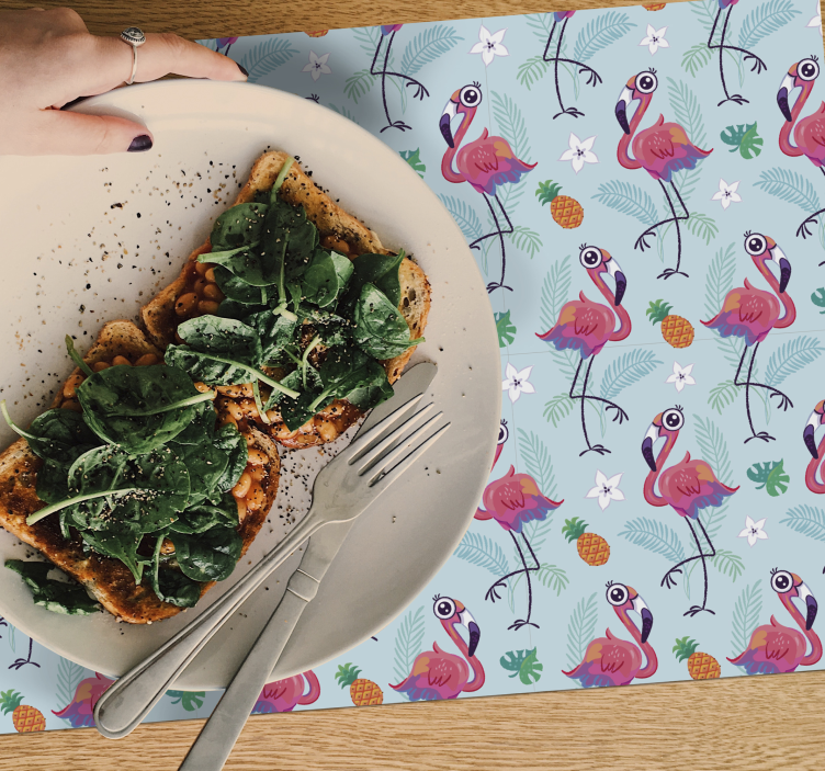 Flamingos placemat djeca posteljine - TenStickers