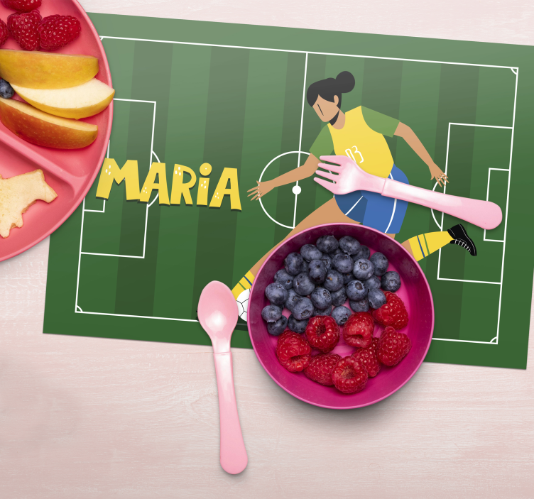 Djevojka nogometaš prilagođeni podmetači - TenStickers