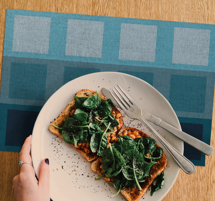 Plavi kvadrati moderni placemati - TenStickers