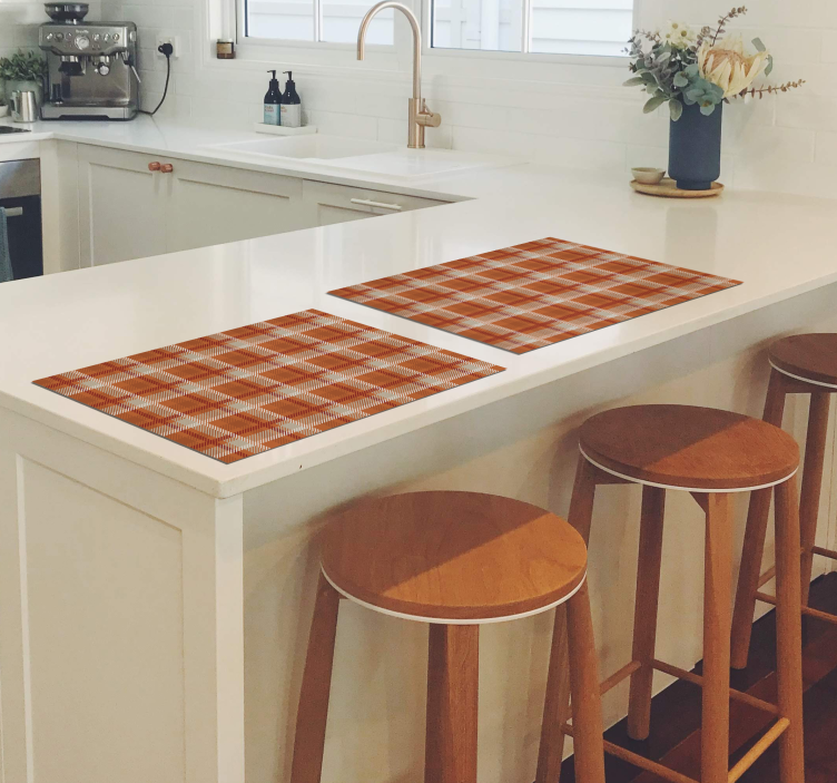 Podmetač elegantan karirani narančasti uzorak - TenStickers