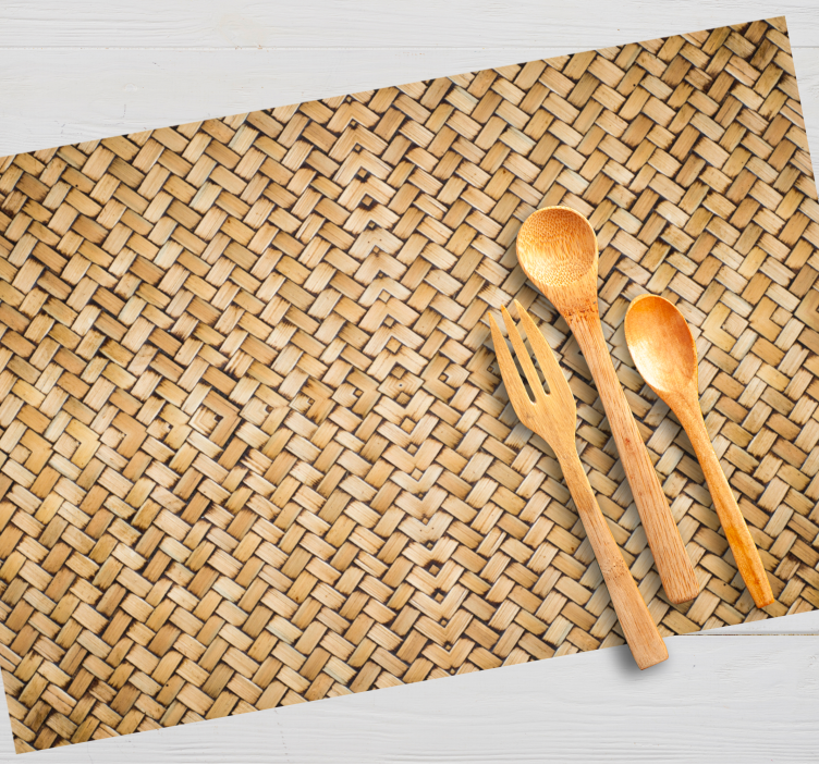 Teksturirani podmetači s efektom tkanog bambusa - TenStickers