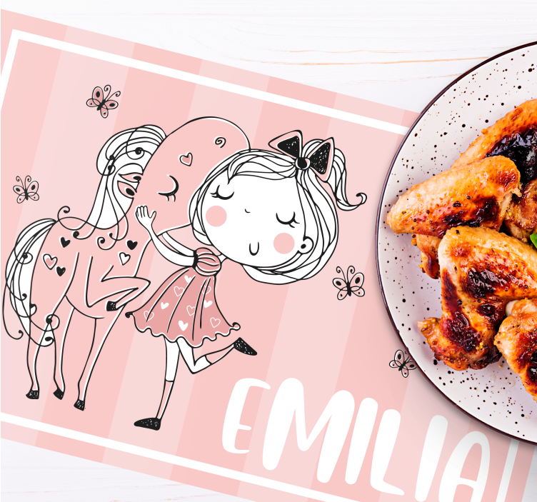 Princeza s ružičastom haljinom dječji podmetači - TenStickers