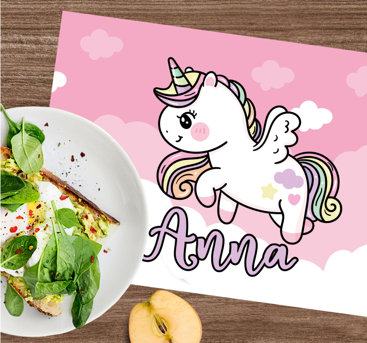 Ružičasta magija jednorog personalizirani podmetači - TenStickers