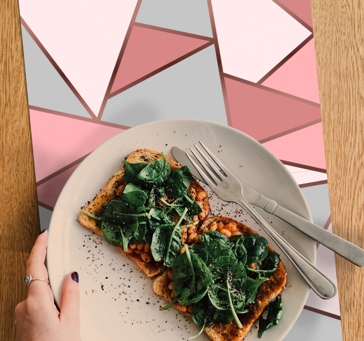 Ružičasti uzorak i zlatne linije originalni podmetači - TenStickers